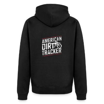 Flat Track Racing Leidenschaft - Unisex Premium Bio Zip Hoodie - Schwarz - Hinten - Nico (187cm)
