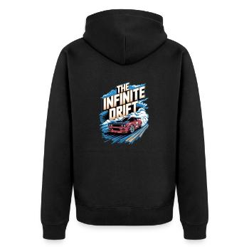 infinite drift - course voiture - Veste à capuche bio Premium Unisexe - noir - Dos - Nico (187cm)