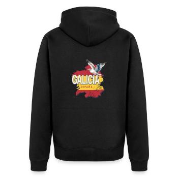 Galice Espagne Région Vintage Seagull - Veste à capuche bio Premium Unisexe - noir - Dos - Nico (187cm)