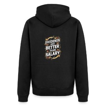Les dividendes valent mieux que le salaire - Veste à capuche bio Premium Unisexe - noir - Dos - Nico (187cm)