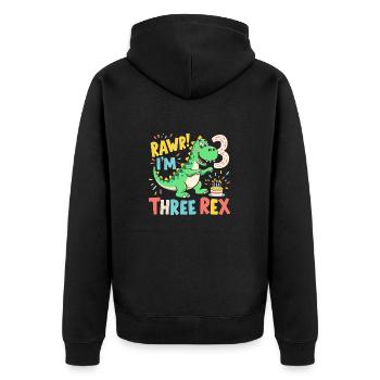 BIRTHDAY 3 - Unisex Premium Organic Zip Hoodie - black - Back - Nico (187cm)