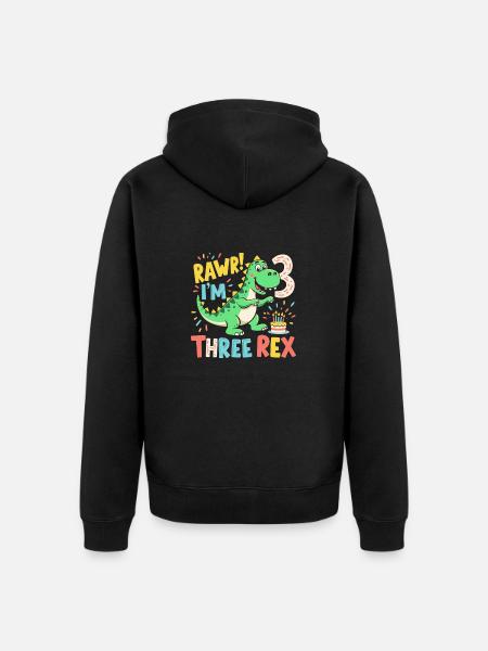 BIRTHDAY 3 - Unisex Premium Organic Zip Hoodie - black