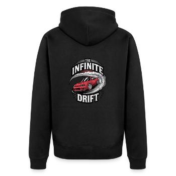 infinite drift - course voiture - Veste à capuche bio Premium Unisexe - noir - Dos - Nico (187cm)