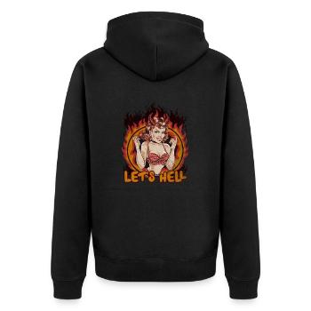 American Pin Up Hell Halloween - Unisex Premium Organic Zip Hoodie - black - Back - Nico (187cm)
