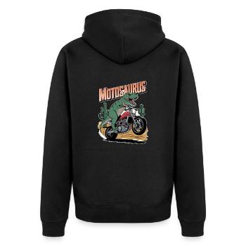 motosaurus - dinosaure et moto - Veste à capuche bio Premium Unisexe - noir - Dos - Nico (187cm)