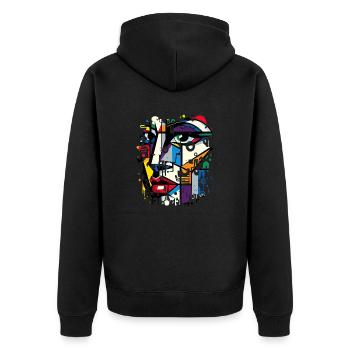 Women girl power design art female feminism symbol - Unisex Premium Organic Zip Hoodie - black - Back - Nico (187cm)
