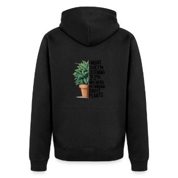 Head by the plants, heart in the garden - Unisex Premium Organic Zip Hoodie - black - Back - Nico (187cm)