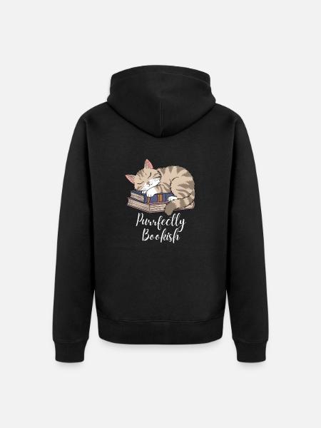 Perfekter Bücherwurm - Unisex Premium Bio Zip Hoodie - Schwarz