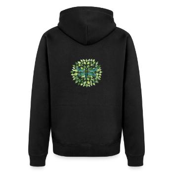 Nature's Elegance Dragonfly Natures Elegance - Unisex Premium Organic Zip Hoodie - black - Back - Nico (187cm)