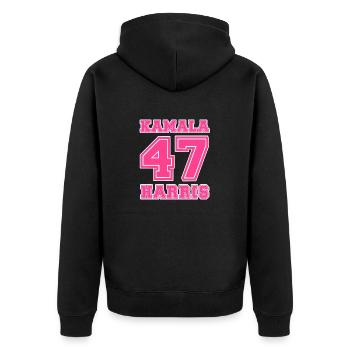 Kamala Harris, 47e présidente des États-Unis - Veste à capuche bio Premium Unisexe - noir - Dos - Nico (187cm)