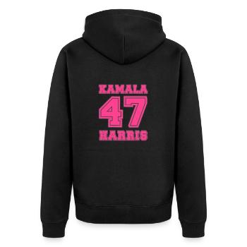 Kamala Harris, 47e présidente des États-Unis - Veste à capuche bio Premium Unisexe - noir - Dos - Nico (187cm)