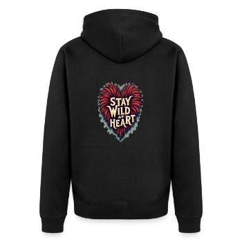 TREND QUOTES HEART - Unisex Premium Organic Zip Hoodie - black - Back - Nico (187cm)