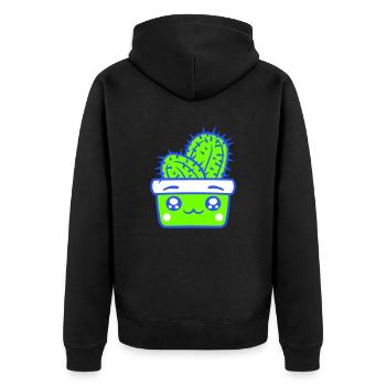 Cher Cactus Cactus Kawaii Visage Mignon Épineux - Veste à capuche bio Premium Unisexe - noir - Dos - Nico (187cm)