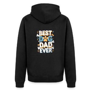Bester Hundevater - Unisex Premium Bio Zip Hoodie - Schwarz - Hinten - Nico (187cm)