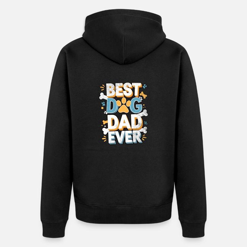 Meilleur papa de chien - Veste à capuche bio Premium Unisexe - noir
