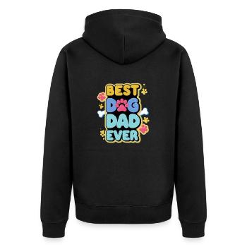 Bester Hundevater - Unisex Premium Bio Zip Hoodie - Schwarz - Hinten - Nico (187cm)