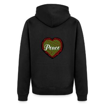 FRIEDE - Unisex Premium Bio Zip Hoodie - Schwarz - Hinten - Nico (187cm)