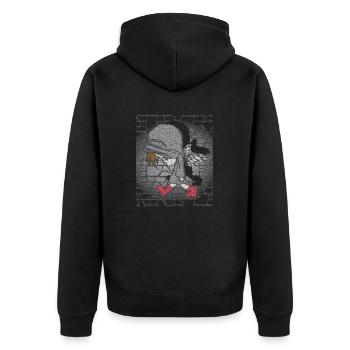 dark boy - Unisex Premium Bio Zip Hoodie - Schwarz - Hinten - Nico (187cm)