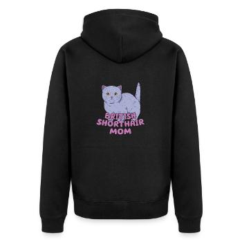 British Shorthair Maman Mère Chaton Chat - Veste à capuche bio Premium Unisexe - noir - Dos - Nico (187cm)
