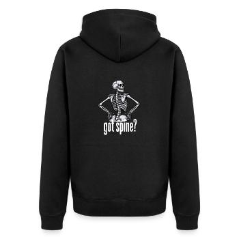 Funny Got Spine? Cool Skeleton Scary Dead Bones - Unisex Premium Organic Zip Hoodie - black - Back - Nico (187cm)