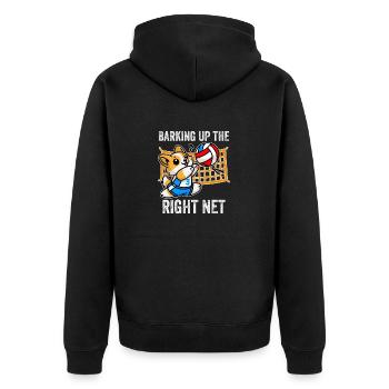 Aboyer sur le bon filet Humour drôle de chien corgi - Veste à capuche bio Premium Unisexe - noir - Dos - Nico (187cm)