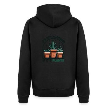 Es ist kein Horten, wenn es Pflanzen Gemüse Blume ist - Unisex Premium Bio Zip Hoodie - Schwarz - Hinten - Nico (187cm)