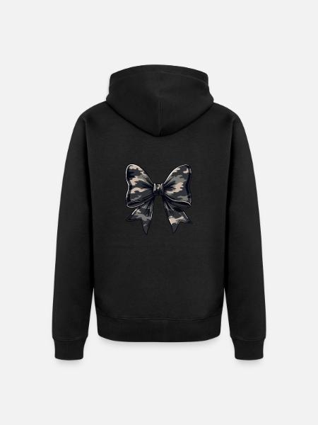 MILITÄRER BOGEN - Unisex Premium Bio Zip Hoodie - Schwarz