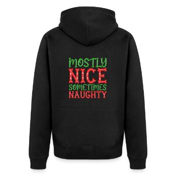 Surtout gentil parfois vilain de Noël - Veste à capuche bio Premium Unisexe - noir - Dos - Nico (187cm)