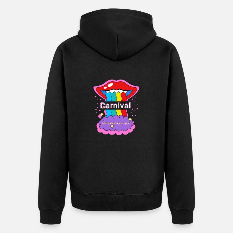Carnival Regenbogen Farben - Unisex Premium Bio Zip Hoodie - Schwarz