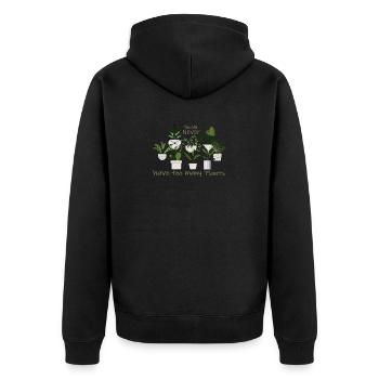 Pflanzenliebhaber Design Plant Lover Design - Unisex Premium Bio Zip Hoodie - Schwarz - Hinten - Nico (187cm)