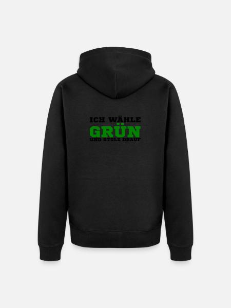 Die grünen - Unisex Premium Bio Zip Hoodie - Schwarz