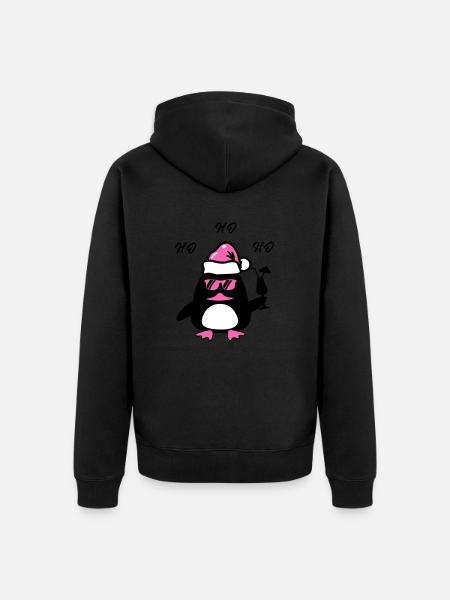 Beach Duck Christmas - Unisex Premium Organic Zip Hoodie - black