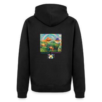 Pêcher l’amitié Accepter les différences - Veste à capuche bio Premium Unisexe - noir - Dos - Nico (187cm)