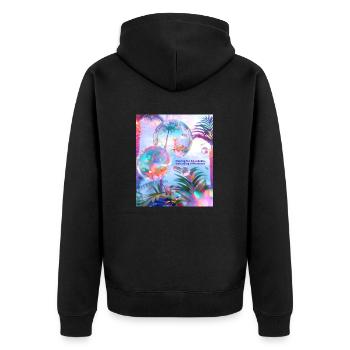 Pêcher l’amitié Accepter les différences - Veste à capuche bio Premium Unisexe - noir - Dos - Nico (187cm)