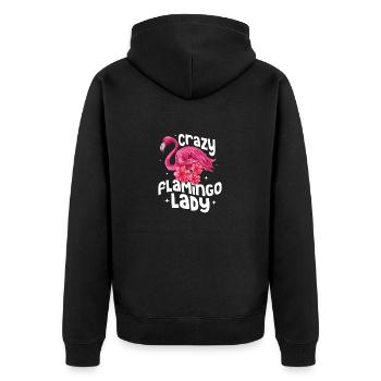 Flamingo fou Lady oiseau rose mignon - Veste à capuche bio Premium Unisexe - noir - Dos - Nico (187cm)