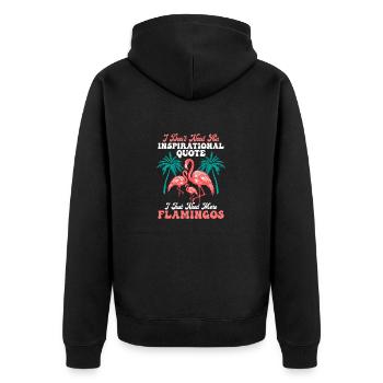 J’ai juste besoin de plus de flamants roses mignon oiseau rose - Veste à capuche bio Premium Unisexe - noir - Dos - Nico (187cm)