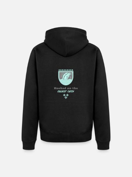 Hooked on the Coldest Catch - Unisex Premium Organic Zip Hoodie - black