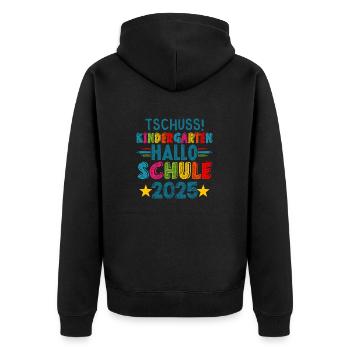 Goodbye Kindergarten Hello School KitaAbsolve 2025 - Unisex Premium Organic Zip Hoodie - black - Back - Nico (187cm)
