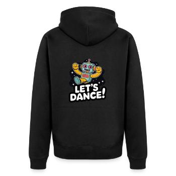 ROBOTER LASS UNS TANZEN - Unisex Premium Bio Zip Hoodie - Schwarz - Hinten - Nico (187cm)
