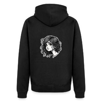 FILLE SPAGHETTI - Veste à capuche bio Premium Unisexe - noir - Dos - Nico (187cm)
