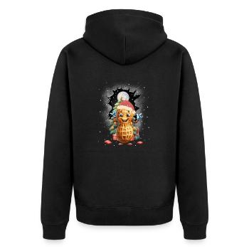 Cacahuètes Cacahuètes Père Noël Noël - Veste à capuche bio Premium Unisexe - noir - Dos - Nico (187cm)