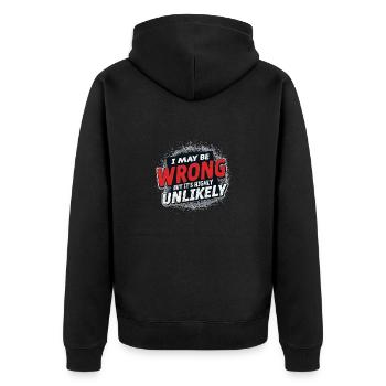 ZITAT IM TREND - Unisex Premium Bio Zip Hoodie - Schwarz - Hinten - Nico (187cm)