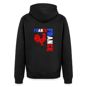 drapeau france cadeau, cadeau france drapeau - Veste à capuche bio Premium Unisexe - noir - Dos - Nico (187cm)