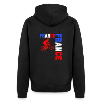 drapeau france cadeau, cadeau france drapeau Vélo - Veste à capuche bio Premium Unisexe - noir - Dos - Nico (187cm)
