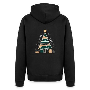 Noël minimaliste – Sapin de Noël en géométrie - Veste à capuche bio Premium Unisexe - noir - Dos - Nico (187cm)