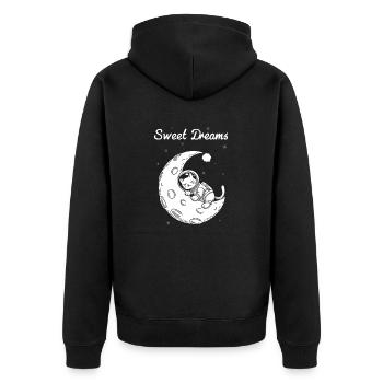 LES CHATS DORMENT SUR LA LUNE - Veste à capuche bio Premium Unisexe - noir - Dos - Nico (187cm)