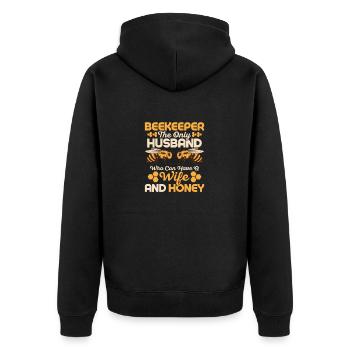Beekeeper The Only Husband Apiarist - Unisex Premium Organic Zip Hoodie - black - Back - Nico (187cm)