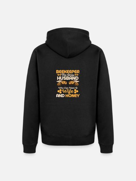 Beekeeper The Only Husband Apiarist - Unisex Premium Bio Zip Hoodie - Schwarz