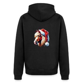 Original Polygon Art Haflinger Horse Christmas - Unisex Premium Organic Zip Hoodie - black - Back - Nico (187cm)