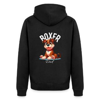 Boxer Dad - Unisex Premium Organic Zip Hoodie - black - Back - Nico (187cm)